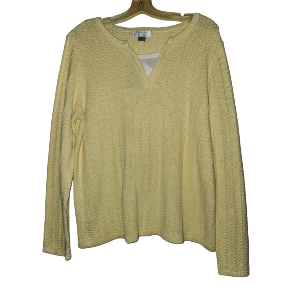 NWT Christopher & Banks Butter Yellow Sweater size Petite XL